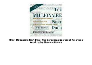 stanley millionaire next door