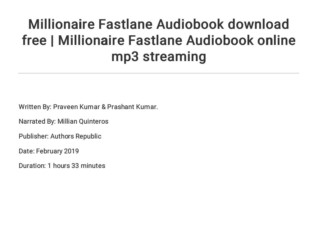 the millionaire fastlane audiobook free download