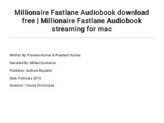 millionaire fastlane audiobook