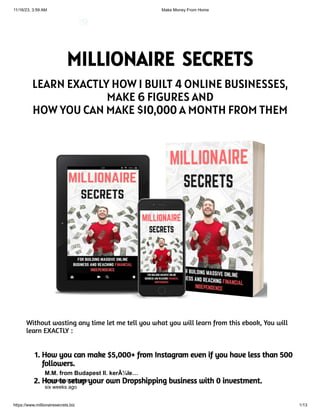 Millionaire secrets