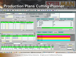 Production Plans Cutting Planner




      © Copyright 2010 Steelman Software Solutions Inc. All rights reserved. Confiden...