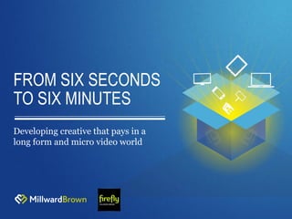 FROM SIX SECONDS
TO SIX MINUTES
Developing creative that pays in a
long form and micro video world
 
