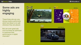 25
Some ads are
highly
engaging
These three ads are very
strong creative performers
which are likely to do well
wherever they are placed.
But can even great ads
such as these be optimized
to maximize their
performance in digital
channels?
UK BRAZIL
AUSTRALIA
 