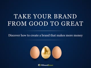 TAKE YOUR BRAND
FROM GOOD TO GREAT
Discover how to create a brand that makes more money

 