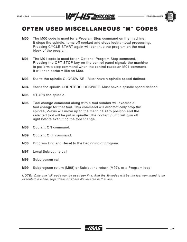 HAAS Mill Workbook