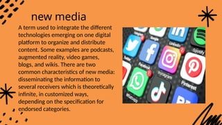 New Media Informations Examples MEDIA AND INFORMATION LITERACY GRADE 12 2ND SEM | PPTX