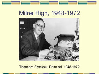 Milne High, 1948-1972




Theodore Fossieck, Principal, 1948-1972
 