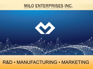 MILO ENTERPRISES INC.
R&D • MANUFACTURING • MARKETING
 