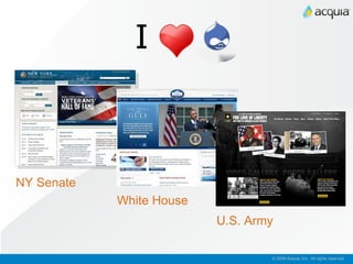 © 2009 Acquia, Inc.  All rights reserved. I NY Senate White House U.S. Army 
