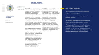26.03.2019 надійшло повідомлення про
завдання ножових поранень гр. К, який
помер від отриманих пошкоджень. За
даним фактом було розпочато
кримінальне провадження за
ознаками злочину, передбаченого ст.
115 КК України. Працівники поліції
Міловського ВП ГУНП в Луганській
області оперативно прибули на місце
події, опитали свідків, по гарячих
слідах затримали підозрюваного та
вилучили знаряддя вбивства. Досудове
слідство завершено. Кримінальне
провадження направлено до суду з
обвинувальним актом.
13.06.2019 мешканець с. Калмиківка
повідомив про крадіжку з відкритої
ділянки місцевості біля дому його
худоби ( а саме теляти, червоно-рябого
кольору, вік 4 місяці). За даним фактом
було розпочато кримінальне
провадження за ознаками злочину,
передбаченого ч. 1 ст. 185 КК України.
Працівники поліції прибувши на місце
події, провели розшукові заходи, під
час яких було встановленого
підозрювану особу, затримано її та
вилучено викрадену худобу. На разі
досудове слідство закінчено,
пред`явлено обвинувачення та
матеріали направлено до суду.
15.07.2019 приблизно о 21-00 у дворі
домоволодіння, розташованого в
с. Мусіївка Міловського району між
громадянами С. та К. стався конфлікт, в
ході якого гр. С наніс гр. К одне ножове
поранення у живіт, в наслідок чого
останній отримав тяжкі тілесні
ушкодження. Потерпілого було
госпіталізовано до Біловодської
багатопрофільної лікарні. Працівники
поліції Міловського ВП ГУНП в
Луганській області оперативно
прибули на місце події, опитали
свідків, по гарячих слідах затримали
підозрюваного та вилучили знаряддя
злочину. Наступного дня особі було
повідомлено про підозру. Кримінальне
провадження направлено до суду з
обвинувальним актом.
ПРИКЛАДИ ЗЛОЧИНІВ Й
РОБОТИ ПОЛІЦІЇ ПО НИХ
Що треба зробити?
-Збільшити кількість патрулів у означених
місцях в темний час доби
-Відновити освітлення в місцях, де найчастіше
скоюють злочини
-Встановити камери відеоспостереження в
місцях, де найчастіше скоюють злочини
-Проводити роз’яснювальну роботу серед
громадян, здійснювати виступи у ЗМІ за
темами: «Як не стати об’єктом злочинного
посягання» та «Первинні дії потерпілого у разі
скоєння у відношенню нього злочину».
Безпечні
вулиці
С. Березове
с. Новострильцівка
МІСЦЯ СКОЄННЯ
ЗЛОЧИНІВ
 