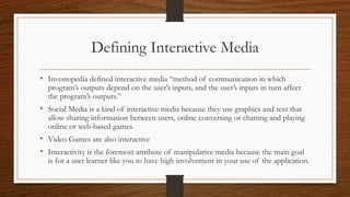 Types Interactive Media Module 16 Manipulative Information and Media | PPTX