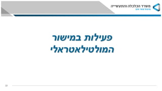 22
‫במישור‬ ‫פעילות‬
‫המולטילאטראלי‬
 