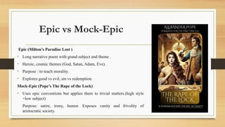 Paradise Lost’ and ‘The Rape of the Lock’ : A Comparative Study Epic ...