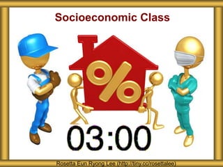 Socioeconomic Class
Rosetta Eun Ryong Lee (http://tiny.cc/rosettalee)
 