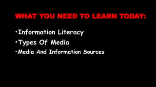 Media and Information Literacy Senior High School Grade 11/12 | PPTX
