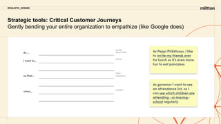 #HOLISTIC_DESIGN
Strategic tools: Critical Customer Journeys
Gently bending your entire organization to empathize (like Google does)
 