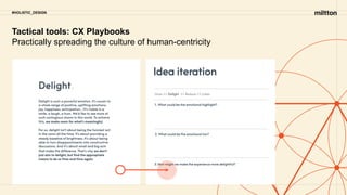 #HOLISTIC_DESIGN
Tactical tools: CX Playbooks
Practically spreading the culture of human-centricity
 