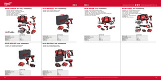 #MILWAUKEETOOL
105104
M18 BPP2C | M18™
POWERPACKM18 FPP6A | M18 FUEL™
POWERPACK
ºº M18 FPD - M18 FUEL™
příklepová vrtačka
ºº M18 FID - M18 FUEL™ 1
⁄4˝ HEX rázový utahovák
ºº M18 CCS55 - M18 FUEL™
okružní pila
ºº M18 CSX - M18 FUEL™
SAWZALL®
ºº M18 CAG115XPD - M18 FUEL™
115 MM úhlová bruska
ºº M18 TLED - M18™
LED svítilna
ºº M18 BPD - M18™
kompaktní příklepová vrtačka
ºº M18 BID - M18™
kompaktní rázový utahovák
M18 BPP2D | M18™
POWERPACK M18 BPP2E | M18™
POWERPACK
ºº M18 BDD - M18™
kompaktní vrtačka/šroubovák
ºº M18 BID - M18™
kompaktní rázový utahovák
ºº M18 BH - M18™
kompaktní SDS-Plus kladivo
ºº M18 BPD - M18™
kompaktní příklepová vrtačka
M18 PP6D | M18™
POWERPACKM18 PP6B | M18™
POWERPACK
ºº M18 BPD - M18™
kompaktní příklepová vrtačka
ºº M18 BIW12 - M18™
kompaktní 1/2˝ rázový utahovák
ºº HD18 AG-125 - M18™
Heavy Duty 125 mm úhlová bruska
ºº HD18 CS - M18™
Heavy Duty okružní pila pro řezání dřeva a umělé hmoty
ºº HD18 BSX - M18 Heavy Duty SAWZALL®
ºº M18 TLED - M18™
LED svítilna
ºº M18 BPD - M18™
kompaktní příklepová vrtačka
ºº M18 BID - M18™
kompaktní rázový utahovák
ºº HD18 JS - M18™
Heavy Duty přímočará pila
ºº HD18 CS - M18™
Heavy Duty okružní pila pro řezání
dřeva a umělé hmoty
ºº M18 BSX - M18™
Heavy Duty šavlová
pila SAWZALL®
ºº M18 TLED - M18™
LED svítilna
M18 BPP2E-402B
Kapacita aku (Ah) 4,0
Počet dostupných akumulátorů 2
Nabíječka dodávano 80 min
Dodávaný v Taška
Objednací číslo 4933451122
M18 BPP2D-402C
Kapacita aku (Ah) 4.0
Počet dostupných akumulátorů 2
Nabíječka dodávano 80 min
Dodávaný v kufr
Objednací číslo 4933447126
M18 BPP2C-402C
Kapacita aku (Ah) 4.0
Počet dostupných akumulátorů 2
Nabíječka dodávano 80 min
Dodávaný v kufr
Objednací číslo 4933443552
M18 FPP6A-502B
Kapacita aku (Ah) 5.0
Počet dostupných akumulátorů 2
Nabíječka dodávano 59 min
Dodávaný v Taška
Objednací číslo 4933451243
M18 PP6B-502B
Kapacita aku (Ah) 5.0
Počet dostupných akumulátorů 2
Nabíječka dodávano 100 min
Dodávaný v Taška
Objednací číslo 4933451038
M18 PP6D-502B
Kapacita aku (Ah) 5.0
Počet dostupných akumulátorů 2
Nabíječka dodávano 100 min
Dodávaný v Taška
Objednací číslo 4933451039
WWW.MILWAUKEETOOL.CZ
Další technické specifikace včetně údajů o hlučnosti a vibraci viz naši webovou stránku: www.milwaukeetool.cz Další technické specifikace včetně údajů o hlučnosti a vibraci viz naši webovou stránku: www.milwaukeetool.cz
 