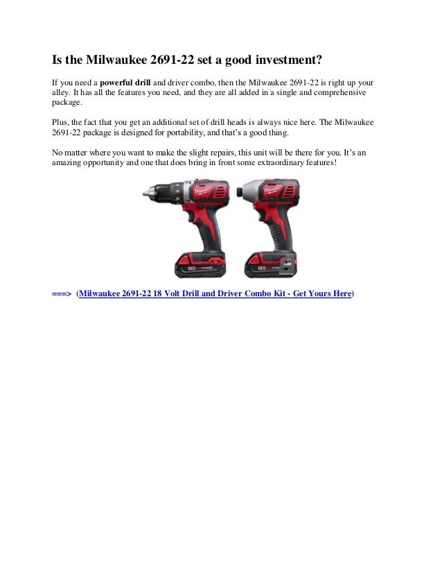 Milwaukee 2691 22 Cordless Drill Combo Kit