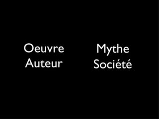 Oeuvre Auteur Mythe Société 