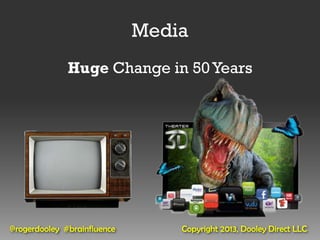 Media
              Huge Change in 50 Years




@rogerdooley #brainfluence       Copyright 2013, Dooley Direct LLC
 