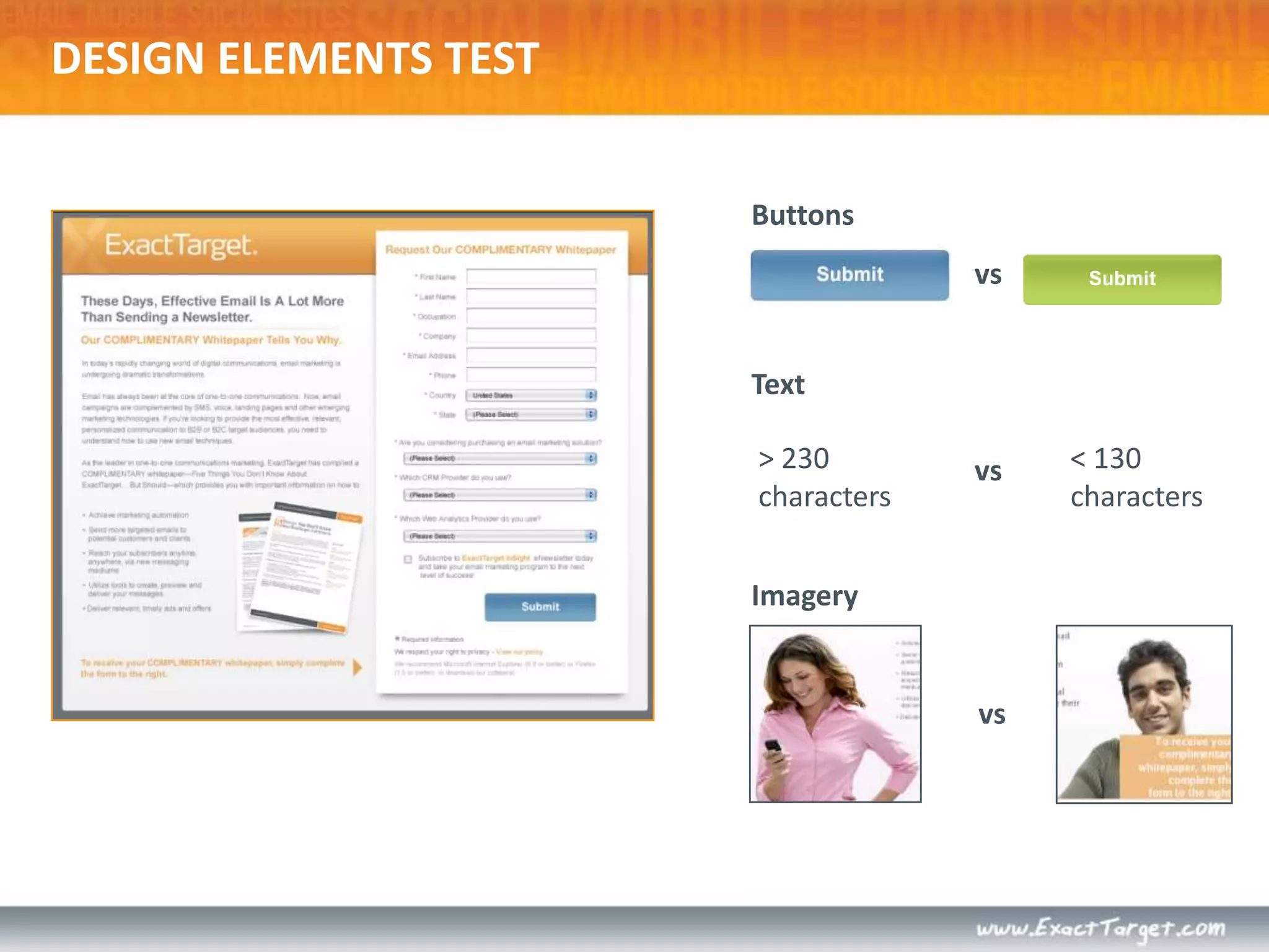 5 THINGS WHITEPAPERTotal Leads Generated: 88Total Leads Generated: 102LIFT: 34% Total Leads Generated: 76