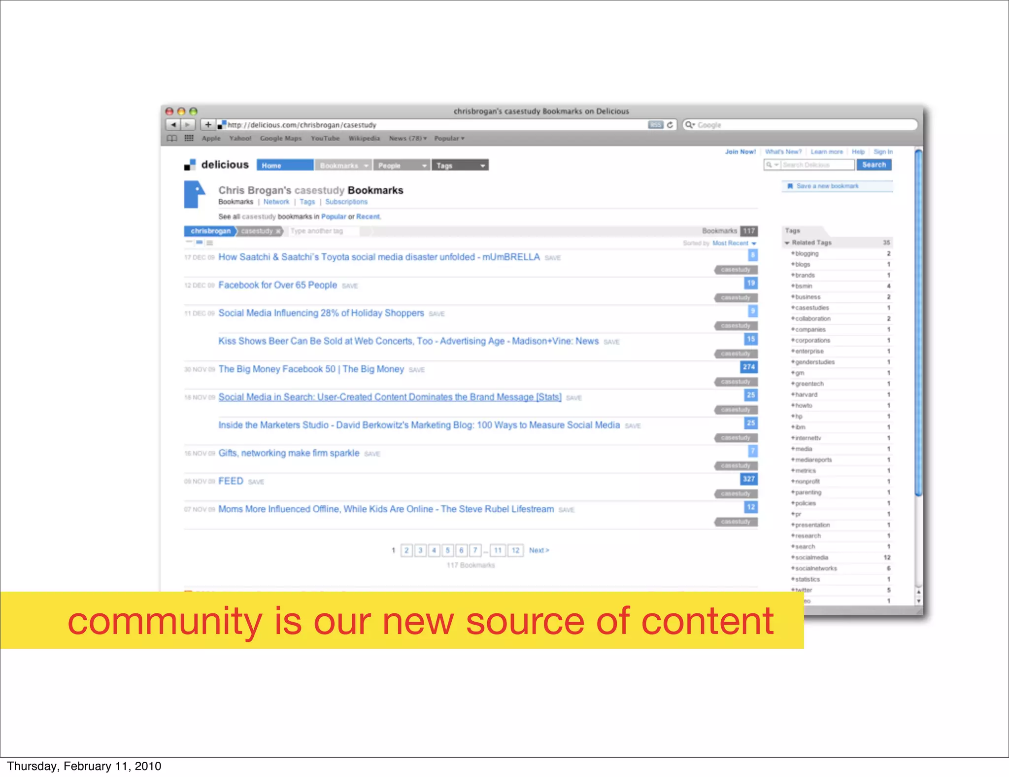 community is our new source of content


Thursday, February 11, 2010
 