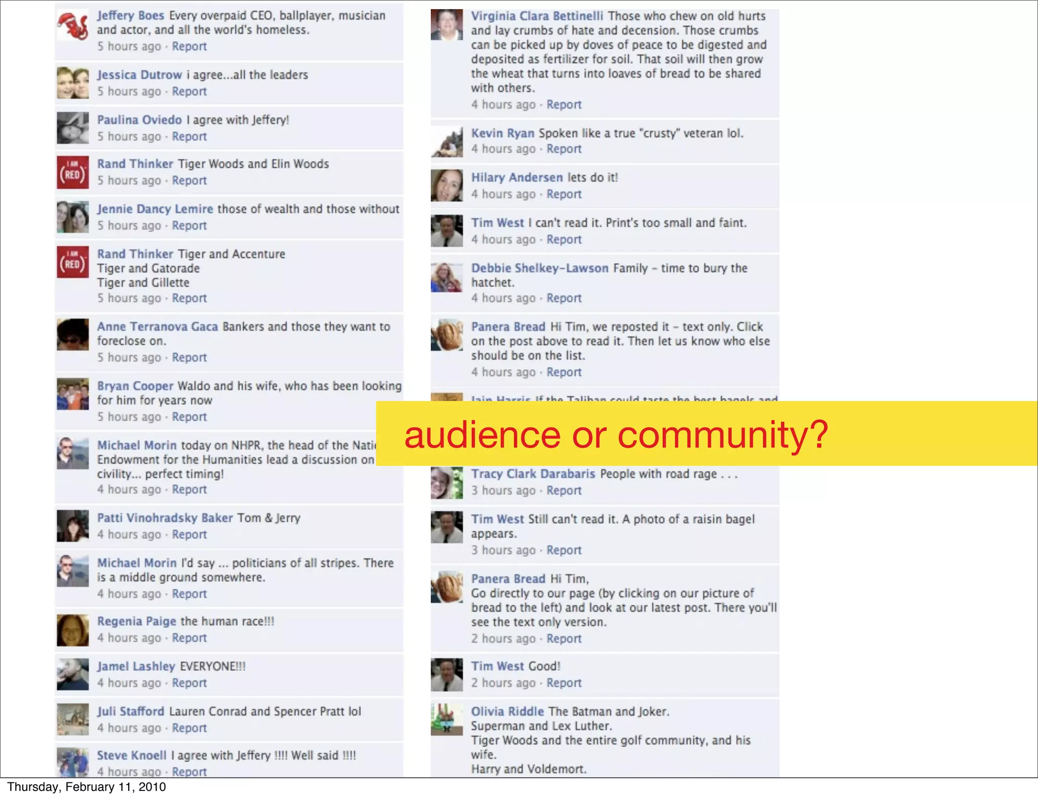 audience or community?




Thursday, February 11, 2010
 