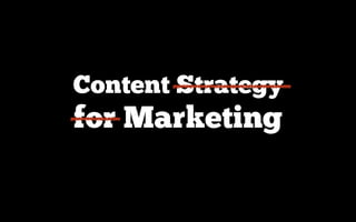 Content Strategy
for Marketing
 