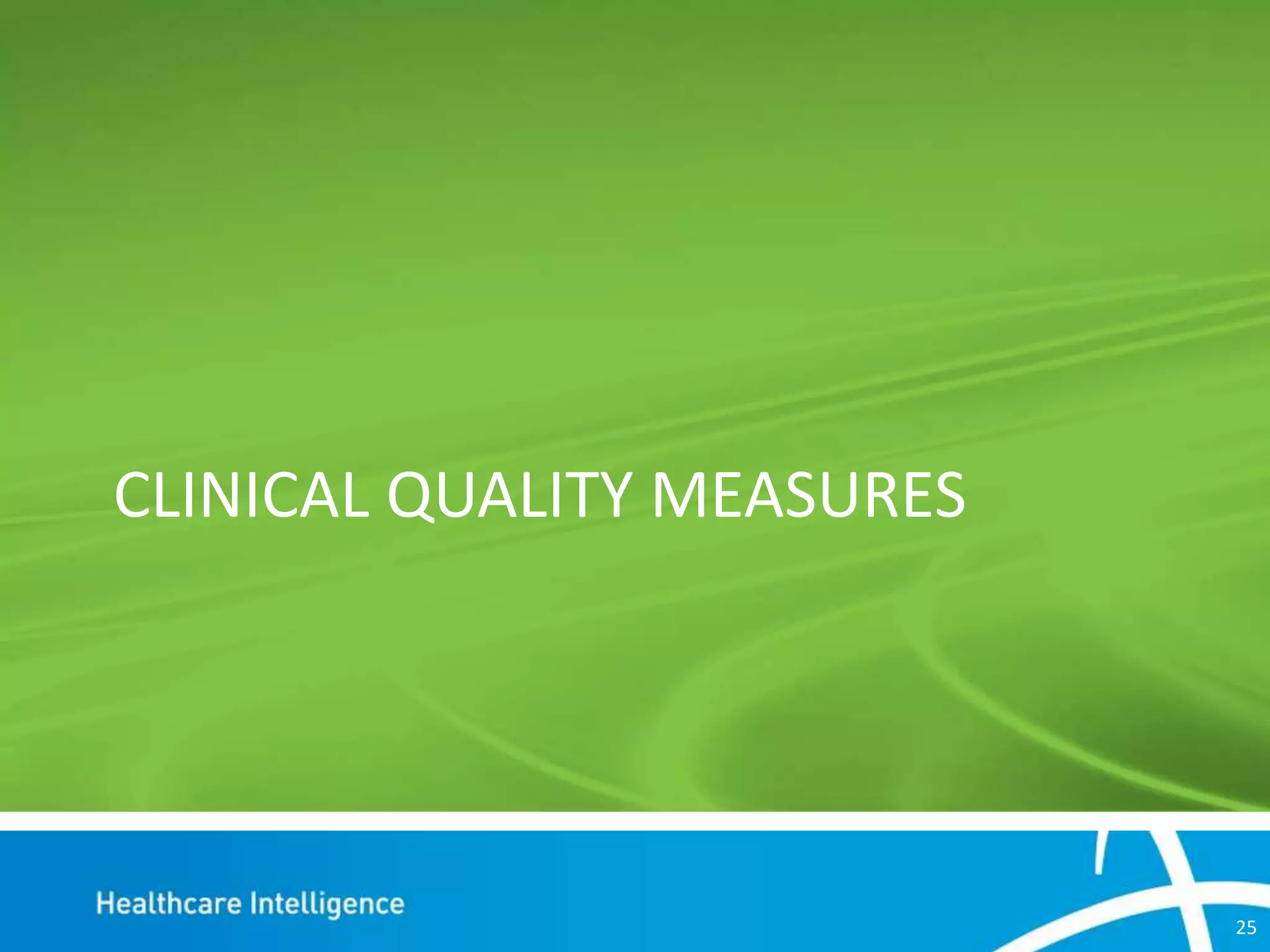 CLINICAL QUALITY MEASURES

25

 