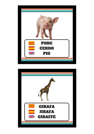 PORC
CERDO
PIG
GIRAFA
JIRAFA
GIRAFFE
 