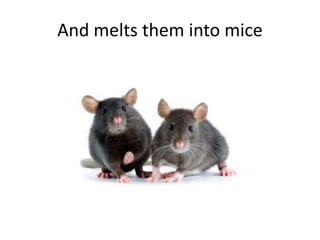 And melts them into mice
 