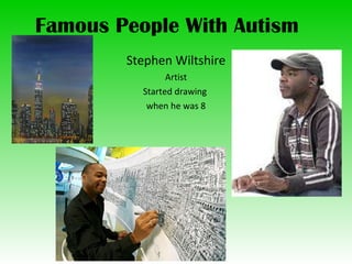 Famous People With Autism Stephen Wiltshire Artist Started drawing  when he was 8 