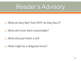  What do they like? And WHY do they like it? 
 What will move them horizontally? 
 What will push them a bit? 
 What might be a diagonal move? 
153 
 