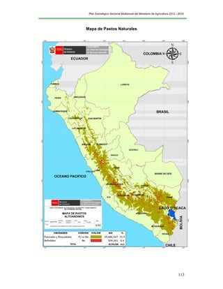 Plan Estratégico Sectorial Multianual del Ministerio de Agricultura 2012 - 2016
113
Mapa de Pastos Naturales
 