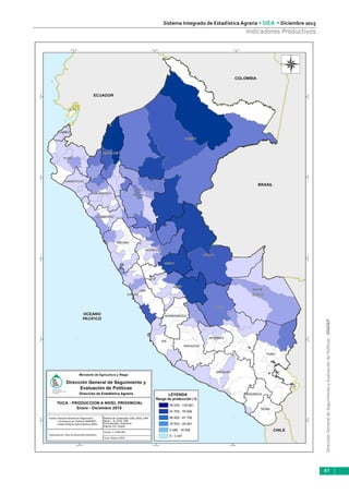 DirecciónGeneraldeSeguimientoyEvaluacióndePolíticas-DGESEP
Sistema Integrado de Estadística Agraria • SIEA • Diciembre 2015
41
Indicadores Productivos
 