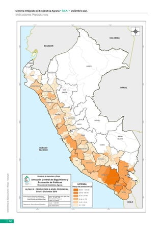 MINISTERIODEAGRICULTURAYRIEGO-MINAGRI
Sistema Integrado de Estadística Agraria • SIEA • Diciembre 2015
42
Indicadores Productivos
 