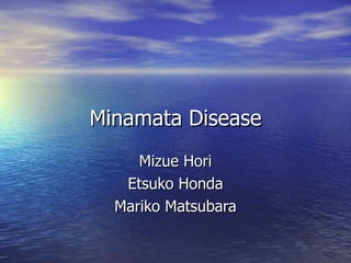 Minamata Disease Mizue Hori Etsuko Honda Mariko Matsubara 