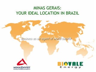 MINAS GERAIS:
YOUR IDEAL LOCATION IN BRAZIL