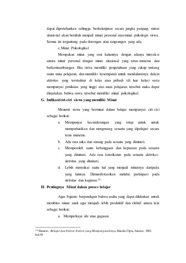 Indikator Minat Belajar Menurut Slameto Cara Lif Co Id