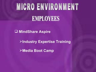 MICRO ENVIRONMENT EMPLOYEES MindShare Aspire Industry Expertise Training Media Boot Camp 