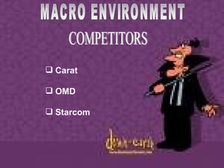 Preity MACRO ENVIRONMENT COMPETITORS Carat OMD Starcom 