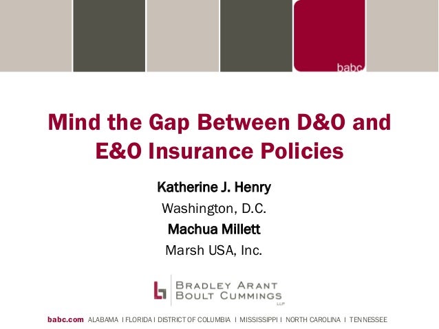 Mind the Gap Between D&amp;O and E&amp;O Insurance Policies