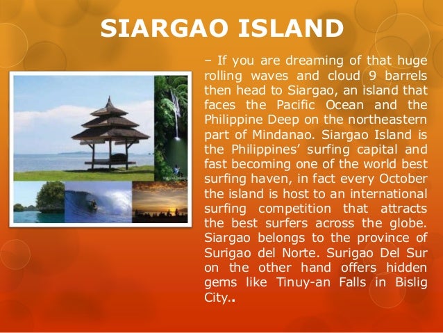 brochure tourist spots in mindanao with tagalog description