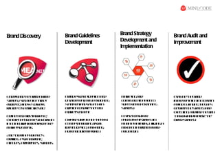 Brand Discovery           Brand Guidelines          Brand Strategy        Brand Audit and
                          Development               Development and       Improvement
                                                    Implementation




U d rtn teba do n r
 n es d h rn w e
       a                  Ba desn eid aio a d
                           rn se c e t n n          M rein a d
                                                     ak t g n             E a ae h ba d
                                                                           vl t te rn
                                                                             u
srtg , sg e t fag t
 t e y e m n o tre
  a                       d vl m n, n w o it n g
                           ee p e t e p sio in
                              o                     c m u ic t np nt
                                                     o m n aio l o
                                                                 a        im l e tt nina etin
                                                                            pe naio
                                                                              m           cra
a d n e f dk y r es
 u ie c , in e divr       sae e t n vl c a
                           ttm n a d a e h in
                                       u            s p ot e p sio in
                                                     u p rn w o it n g    p r db f d gte a s
                                                                           eio y in in h g p
rl e t s e if l sy .
e td o p c icif te
  a             e l       ce t nt sre h n w
                           raio o ev te e           srtg .
                                                     t ey
                                                      a                   b t e nte t tg a d
                                                                           ewe h sr e y n
                                                                                       a
                          m re sg e t
                           ak t e m n.                                    e e uio , a df dte a
                                                                           x c t n n in h wy
D f en w ag t u ie c ,
  ein e tre a d n e                                 D v e o sm r
                                                     eis c n u e          t a j t n im rv te
                                                                           o d s a d po e h
                                                                              u
e p r o p r n ie fr rwh
 x l e p ot it s o go t
    o      u              C e ted e t no te e
                           raiv ircio fh n w        e g g m n s ae y
                                                     n a e e t t tg in
                                                               r          ba dsrtg .
                                                                           rn t e y
                                                                                 a
inb t c r n a dpo p civ
    oh ur t n rs e te
         e                c n e tin l in v u l
                           o c p, c d g is a
                                    u               m l lpafr s uilin a
                                                     u ipe l om , t g
                                                       t    t        iz
m re sg e t
  ak t e m ns.            id nit d s n p c a in ,
                            e ty eig , a k g g      m o b t t d io aa d
                                                     ix f oh r it n ln
                                                              a
                          n m n l ue p ra h
                           o e c tr a po c .
                                 a                  n w e ia
                                                     e md .
A lt d f e u ie c ’s
 be o ein a d n e
poilg p yh ga h ,
 rf : sc o rp ic
    in
atu e, peee c s sm o .
 t d s rfrn e, y b l
  it                 s
 