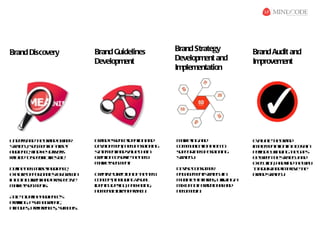 Brand Discovery           Brand Guidelines          Brand Strategy        Brand Audit and
                          Development               Development and       Improvement
                                                    Implementation




U d rtn teba do n r
 n es d h rn w e
       a                  Ba desn eid aio a d
                           rn se c e t n n          M rein a d
                                                     ak t g n             E a ae h ba d
                                                                           vl t te rn
                                                                             u
srtg , sg e t fag t
 t e y e m n o tre
  a                       d vl m n, n w o it n g
                           ee p e t e p sio in
                              o                     c m u ic t np nt
                                                     o m n aio l o
                                                                 a        im l e tt nina etin
                                                                            pe naio
                                                                              m           cra
a d n e f dk y r es
 u ie c , in e divr       sae e t n vl c a
                           ttm n a d a e h in
                                       u            s p ot e p sio in
                                                     u p rn w o it n g    p r db f d gte a s
                                                                           eio y in in h g p
rl e t s e if l sy .
e td o p c icif te
  a             e l       ce t nt sre h n w
                           raio o ev te e           srtg .
                                                     t ey
                                                      a                   b t e nte t tg a d
                                                                           ewe h sr e y n
                                                                                       a
                          m re sg e t
                           ak t e m n.                                    e e uio , a df dte a
                                                                           x c t n n in h wy
D f en w ag t u ie c ,
  ein e tre a d n e                                 D v e o sm r
                                                     eis c n u e          t a j t n im rv te
                                                                           o d s a d po e h
                                                                              u
e p r o p r n ie fr rwh
 x l e p ot it s o go t
    o      u              C e ted e t no te e
                           raiv ircio fh n w        e g g m n s ae y
                                                     n a e e t t tg in
                                                               r          ba dsrtg .
                                                                           rn t e y
                                                                                 a
inb t c r n a dpo p civ
    oh ur t n rs e te
         e                c n e tin l in v u l
                           o c p, c d g is a
                                    u               m l lpafr s uilin a
                                                     u ipe l om , t g
                                                       t    t        iz
m re sg e t
  ak t e m ns.            id nit d s n p c a in ,
                            e ty eig , a k g g      m o b t t d io aa d
                                                     ix f oh r it n ln
                                                              a
                          n m n l ue p ra h
                           o e c tr a po c .
                                 a                  n w e ia
                                                     e md .
A lt d f e u ie c ’s
 be o ein a d n e
poilg p yh ga h ,
 rf : sc o rp ic
    in
atu e, peee c s sm o .
 t d s rfrn e, y b l
  it                 s
 