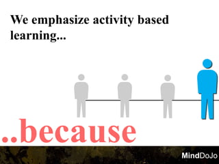 We emphasize activity based
learning...




..because                     MindDoJo
 