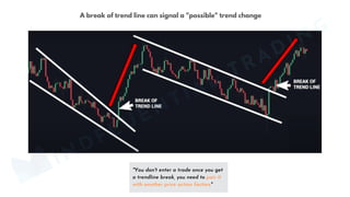 "You don't enter a trade once you get
a trendline break, you need to pair it
with another price action factors"
MINDFLUENTIAL
TRADING
A break of trend line can signal a "possible" trend change
 