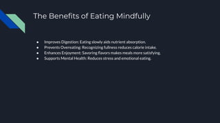 Mindful Eating - A Journey to Better Health and Wellness | PDF