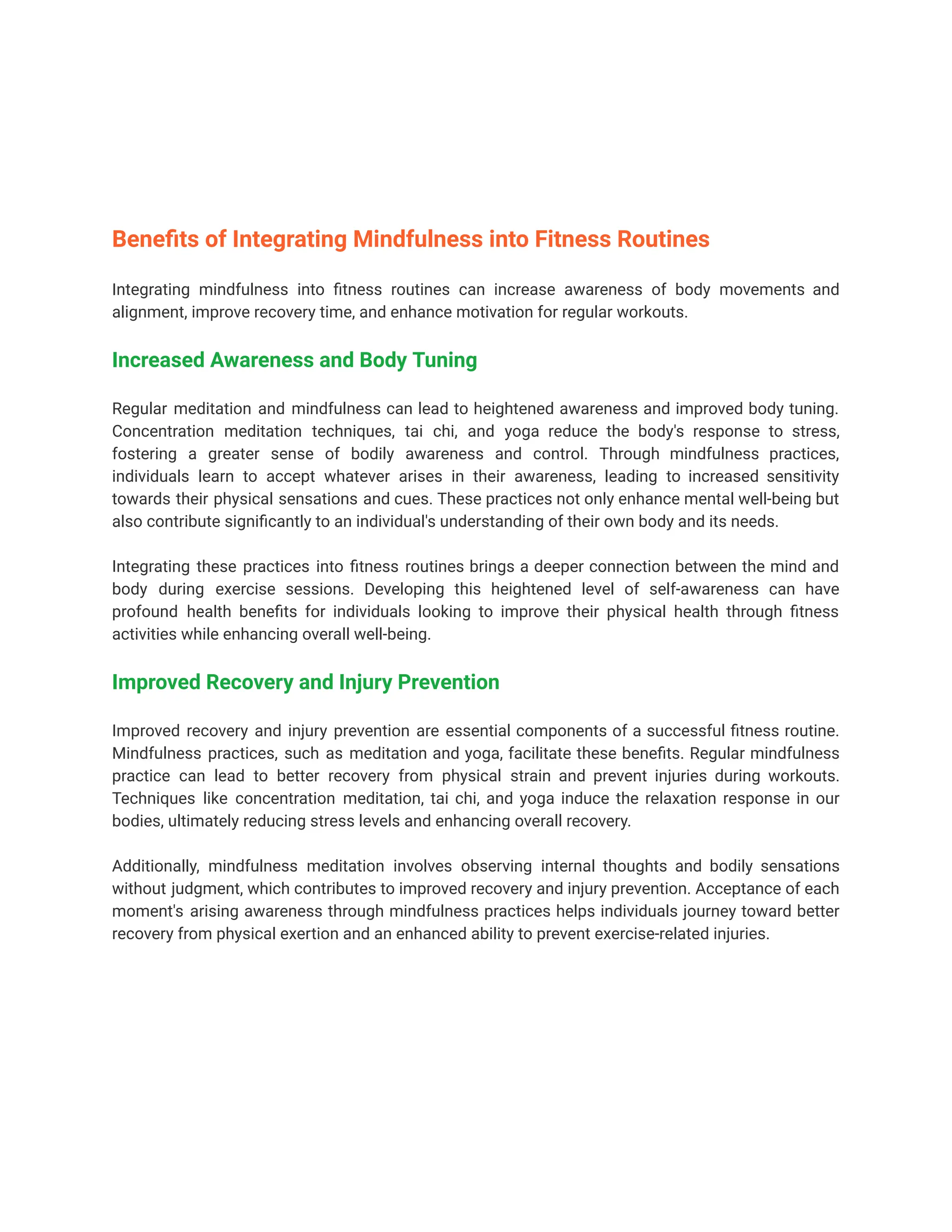 Mindful Exercising - Onelife Fitness | PDF